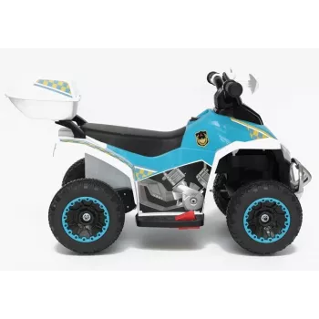 LEAN CARS Quad Polícia Elétrico para Crianças GTS1188-A Branco Luzes LED Música Espaço de Arrumação