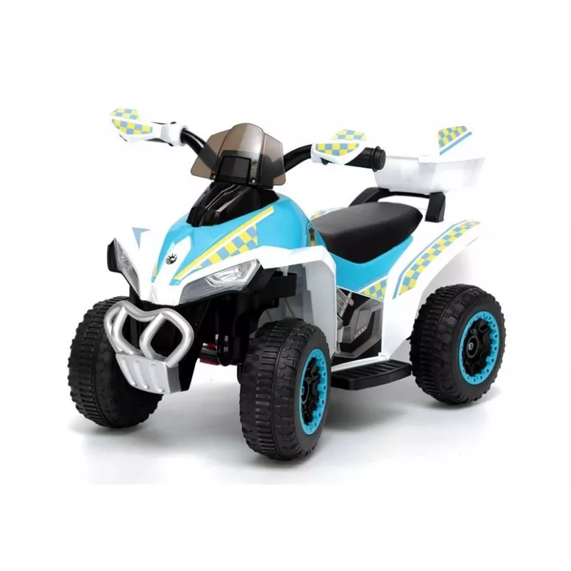 LEAN CARS Quad Polícia Elétrico para Crianças GTS1188-A Branco Luzes LED Música Espaço de Arrumação