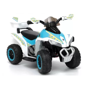 LEAN CARS Quad Polícia Elétrico para Crianças GTS1188-A Branco Luzes LED Música Espaço de Arrumação