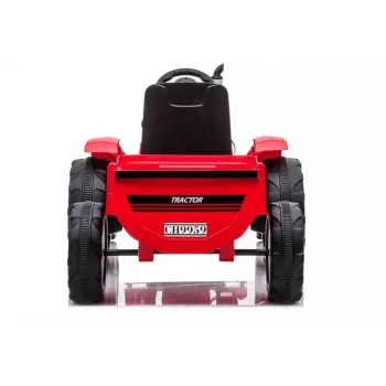 LEAN CARS Trator Elétrico CH9959 Vermelho com Atrelado, Luzes LED, Telecomando, Rádio