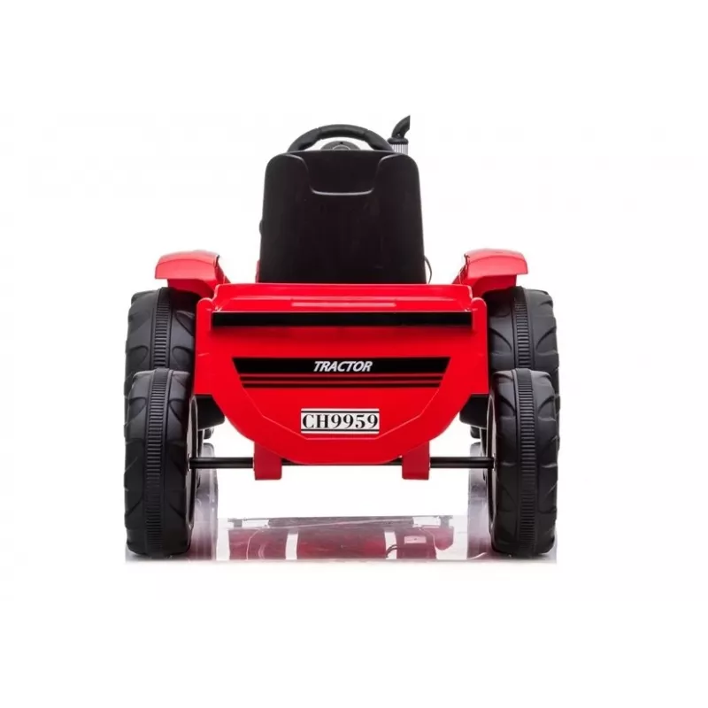 LEAN CARS Trator Elétrico CH9959 Vermelho com Atrelado, Luzes LED, Telecomando, Rádio