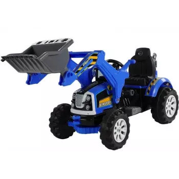 LEAN CARS Trator Elétrico para Montar com Escavadora de Pá Azul