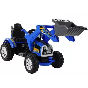 LEAN CARS Trator Elétrico para Montar com Escavadora de Pá Azul
