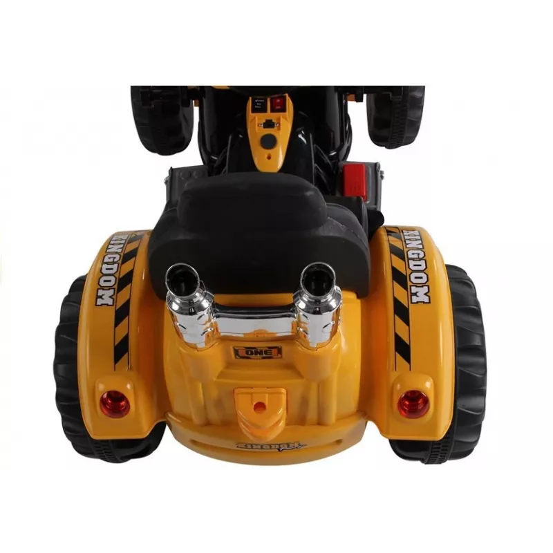LEAN CARS Trator Elétrico para Montar com Escavadora de Pá Laranja