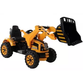 LEAN CARS Trator Elétrico para Montar com Escavadora de Pá Laranja