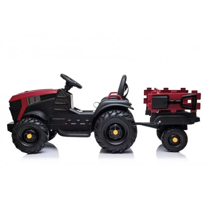 LEAN CARS Trator elétrico de pedais com atrelado BDM0925 vermelho