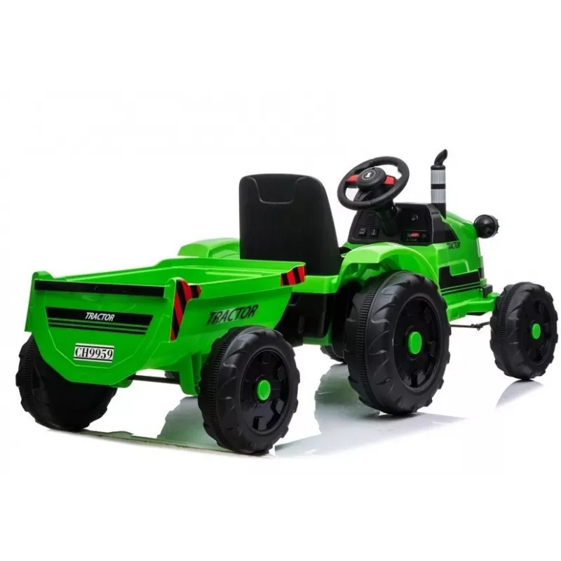 LEAN CARS Trator Elétrico com Atrelado CH9959 Verde