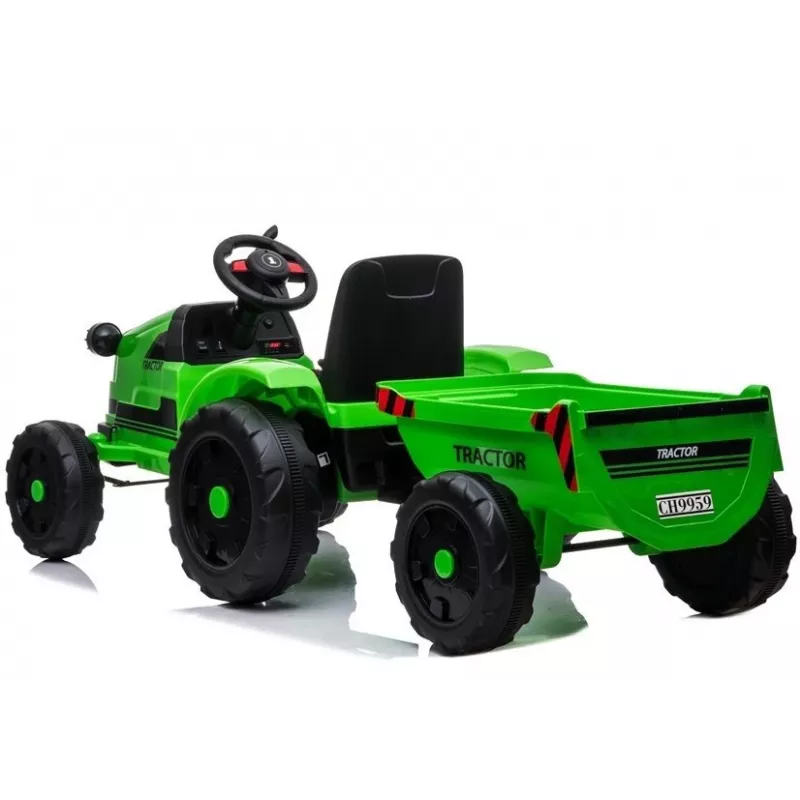LEAN CARS Trator Elétrico com Atrelado CH9959 Verde