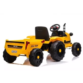 LEAN CARS Trator Elétrico com Atrelado CH9959 Luzes LED Rádio Amarelo