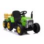 LEAN CARS Trator Elétrico com Atrelado XMX611 Luzes LED Verde