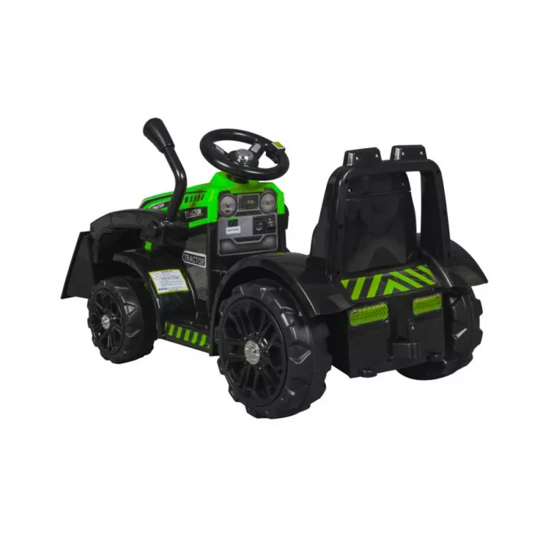 LEAN CARS Trator elétrico montável ZP1001B verde com pá e buzina 15140