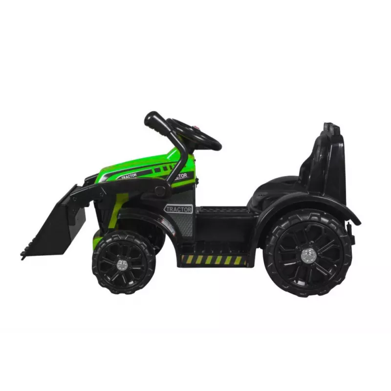 LEAN CARS Trator elétrico montável ZP1001B verde com pá e buzina 15140