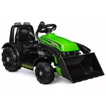 LEAN CARS Trator elétrico montável ZP1001B verde com pá e buzina 15140