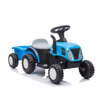LEAN CARS trator elétrico com atrelado A009 azul - veículo 12V, 2x35W, comando remoto
