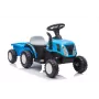LEAN CARS trator elétrico com atrelado A009 azul - veículo 12V, 2x35W, comando remoto