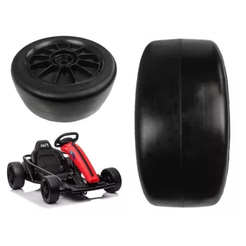 LEAN CARS roda dianteira para kart SX1968 - pneu de espuma EVA de 220mm, jante de ABS, preto