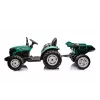 LEAN CARS HC-306 Trator a Bateria Com Reboque Verde Escuro 24V