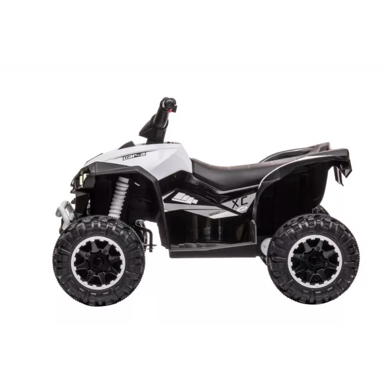 LEAN CARS HL568 Quad elétrico branco para crianças – 12V 2x35W, rodas EVA, luzes LED, MP3/USB/AUX (modelo 13558)