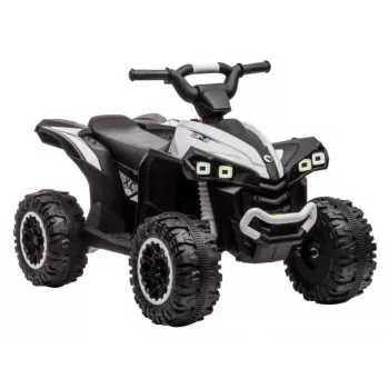 LEAN CARS HL568 Quad elétrico branco para crianças – 12V 2x35W, rodas EVA, luzes LED, MP3/USB/AUX (modelo 13558)