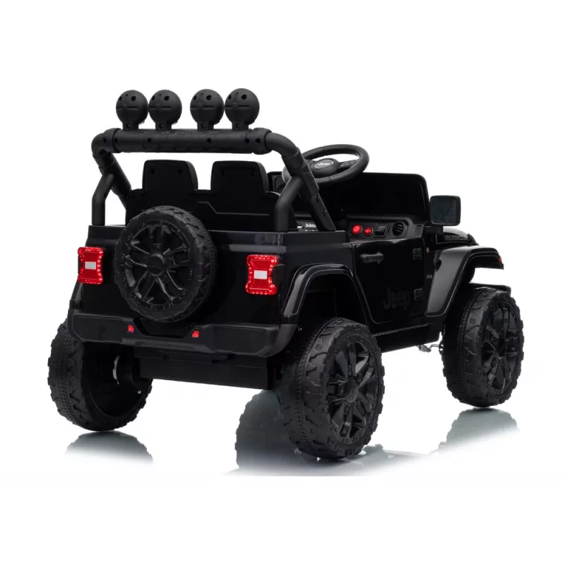 LEAN CARS Jeep Rubicon DK-JWR558 Carro a bateria para criança 24V, preto