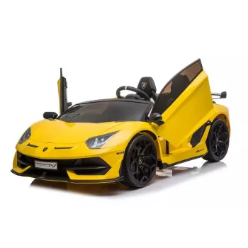 LEAN CARS Lamborghini Aventador SX2028 carro elétrico para criança, amarelo