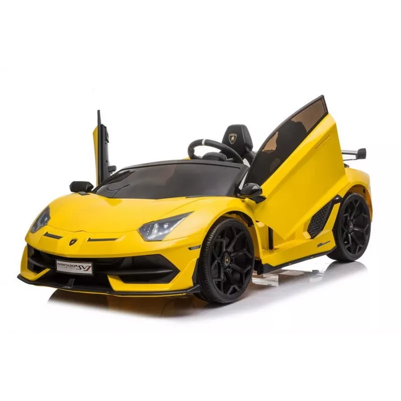 LEAN CARS Lamborghini Aventador SX2028 carro elétrico para criança, amarelo