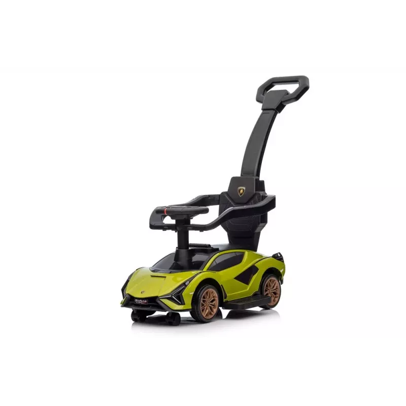 Carro a pedais LEAN CARS Lamborghini QLS-996T com barra de empurrar, Verde