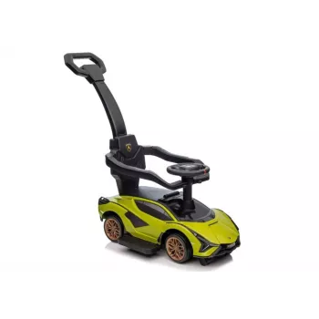 Carro a pedais LEAN CARS Lamborghini QLS-996T com barra de empurrar, Verde
