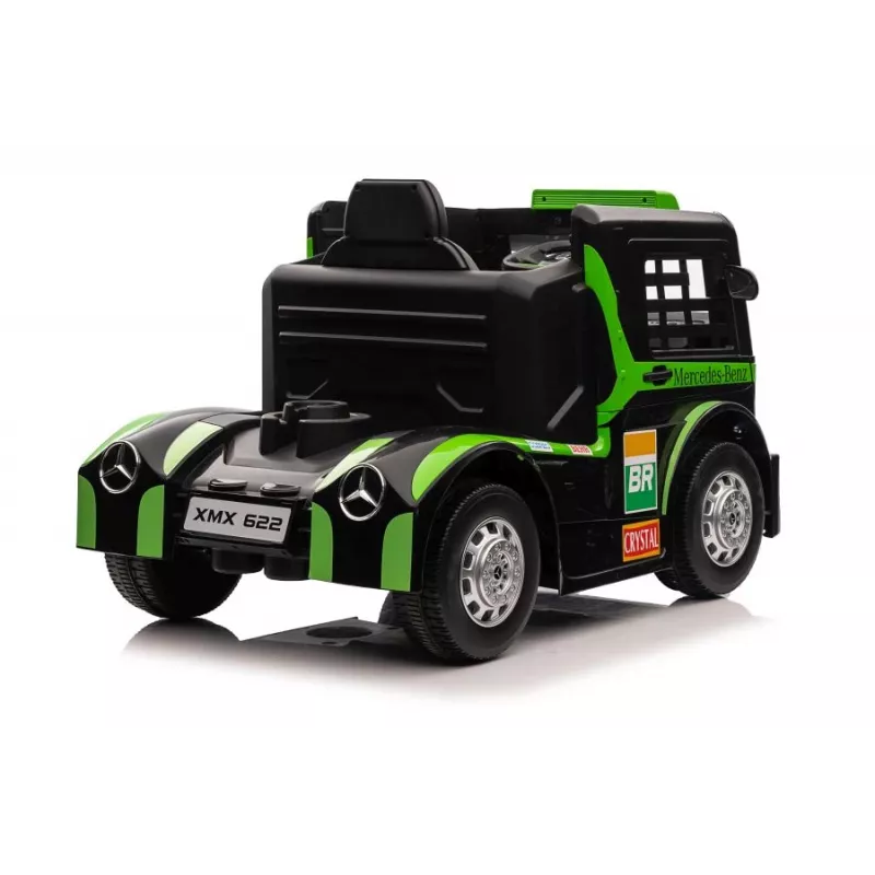 LEAN CARS Mercedes XMX622 Camião a Bateria, Luzes LED, Função Piloto, Verde