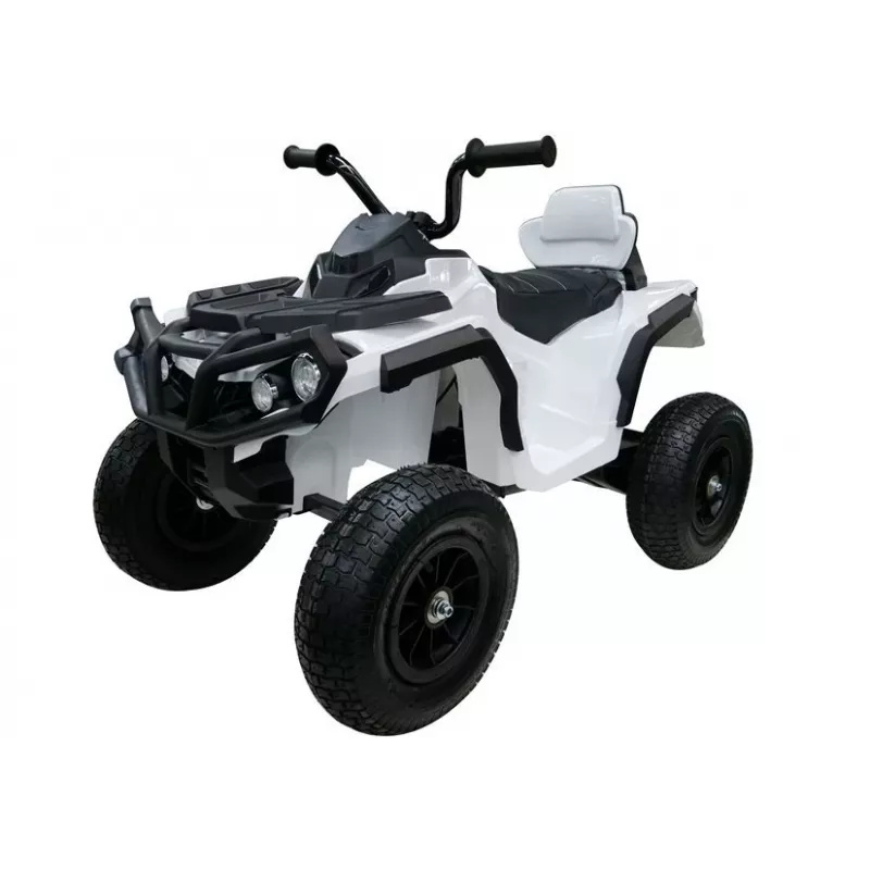 LEAN CARS Quad BDM0906 Veículo Elétrico para Crianças com Pneus de Ar, Luzes LED, MP3, Branco