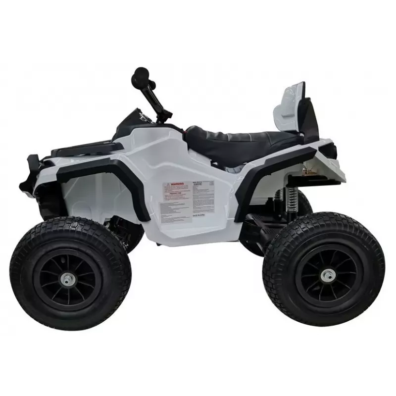 LEAN CARS Quad BDM0906 Veículo Elétrico para Crianças com Pneus de Ar, Luzes LED, MP3, Branco