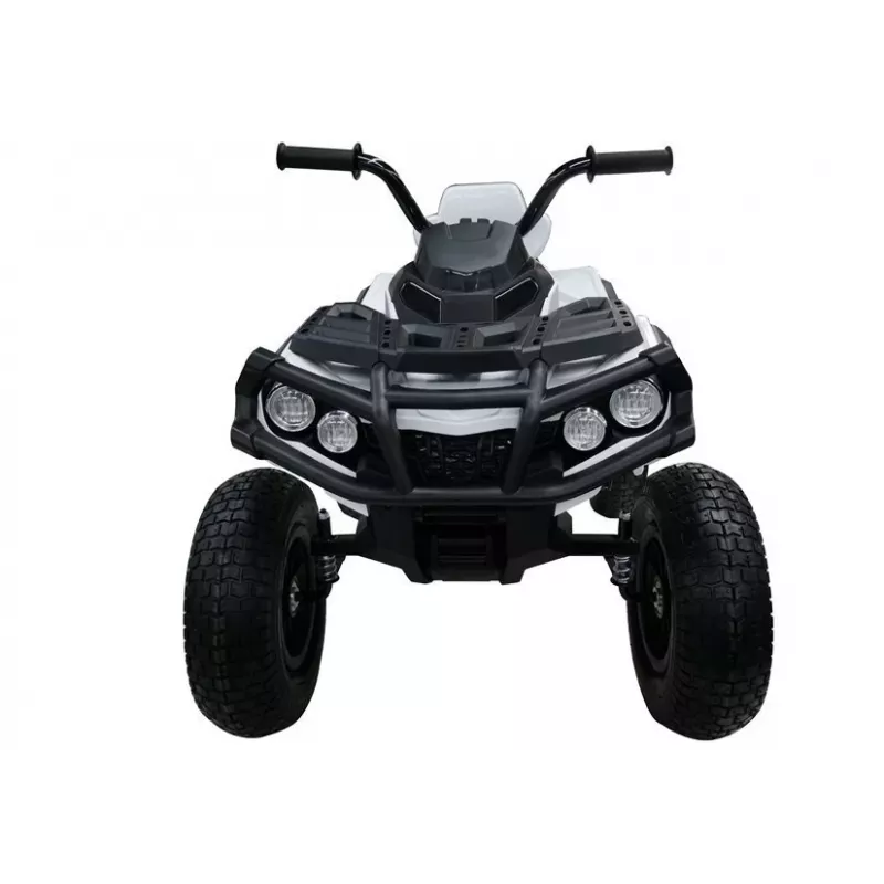 LEAN CARS Quad BDM0906 Veículo Elétrico para Crianças com Pneus de Ar, Luzes LED, MP3, Branco