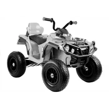 LEAN CARS Quad BDM0906 Veículo Elétrico para Crianças com Pneus de Ar, Luzes LED, MP3, Branco