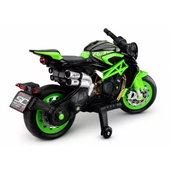 LEAN CARS XW-07 Mota a Bateria com Rodas LED Iluminadas Verde