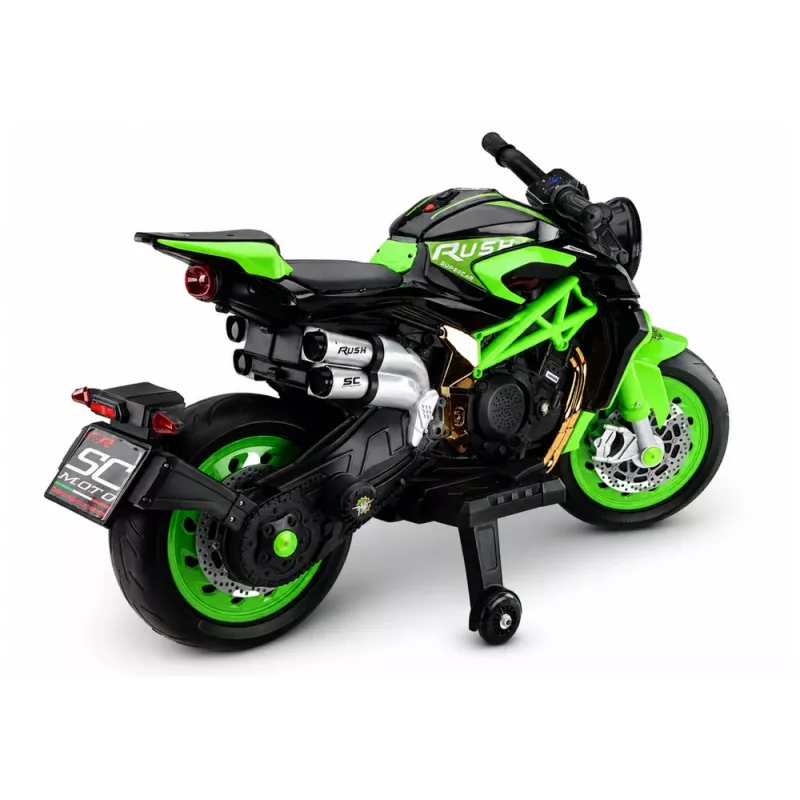 LEAN CARS XW-07 Mota a Bateria com Rodas LED Iluminadas Verde
