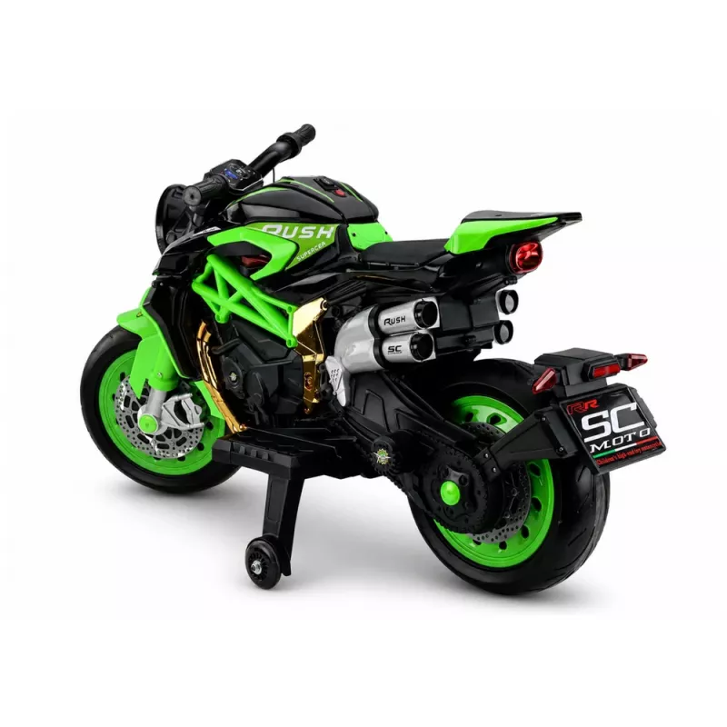LEAN CARS XW-07 Mota a Bateria com Rodas LED Iluminadas Verde