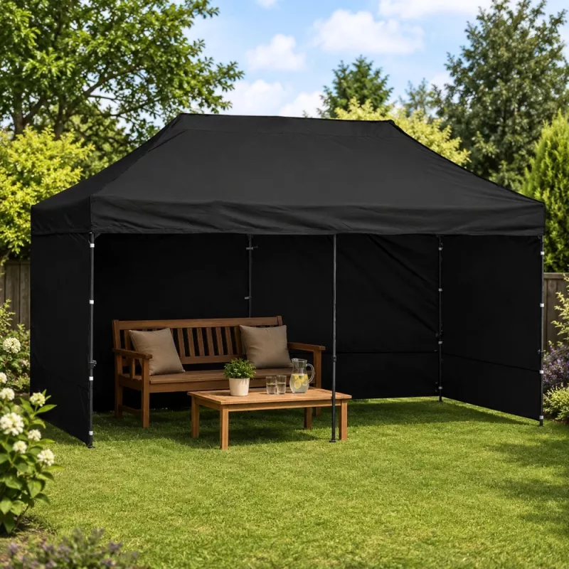 Tenda de jardim LEAN Express para catering pavilhão comercial preta 3x6 m