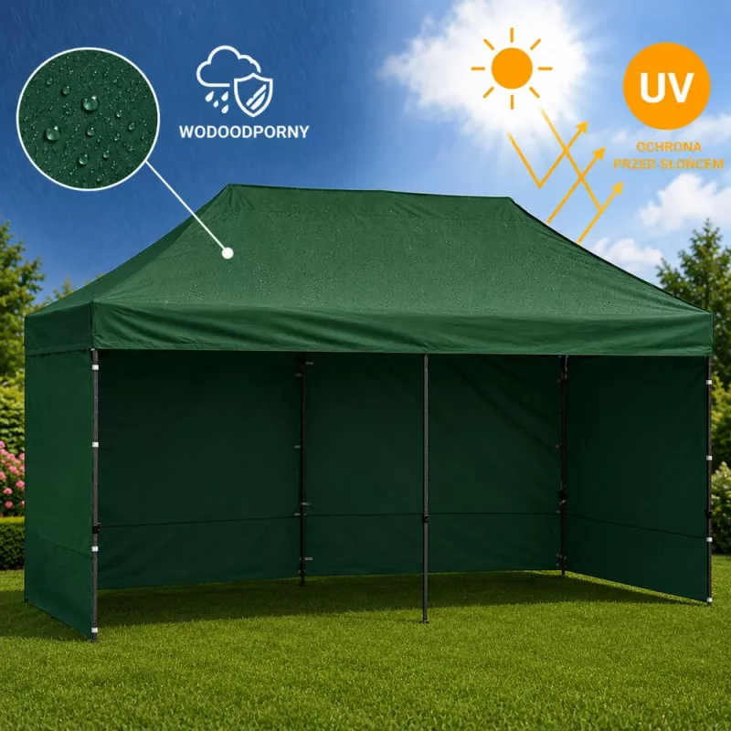 Tenda de jardim LEAN Express para catering pavilhão comercial verde 3x6 m