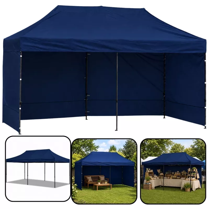 Tenda de jardim LEAN Express para catering pavilhão comercial azul-marinho 3x6 m