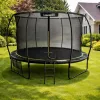 LEAN Trampolim de jardim com rede interior preto e verde 366CM 12FT