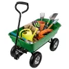 LEAN Carrinho de transporte de jardim com caixa basculante amovível verde 120 kg
