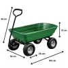 LEAN Carrinho de transporte de jardim com caixa basculante amovível verde 120 kg
