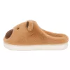 Pantufas Capivara de peluche LEAN com orelhas Quentes Macias Bege Tamanho 32-33