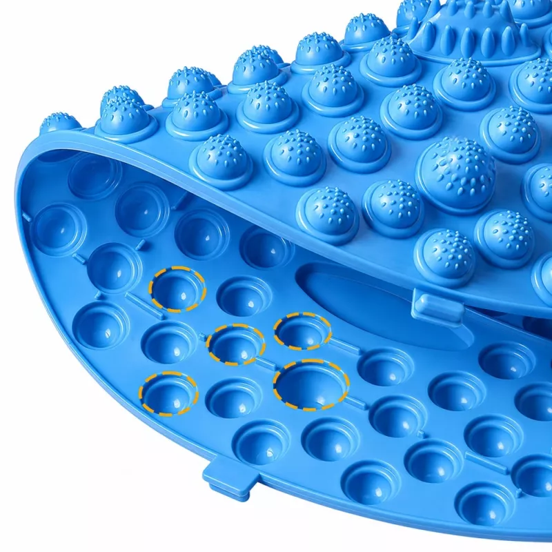 Tapete de massagem de pés por acupressão redondo LEAN com nódulos, azul, 33 cm