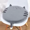 LEAN Almofada Redonda de Peluche para Cadeira Gato Cinzento Assento Macio 40 cm
