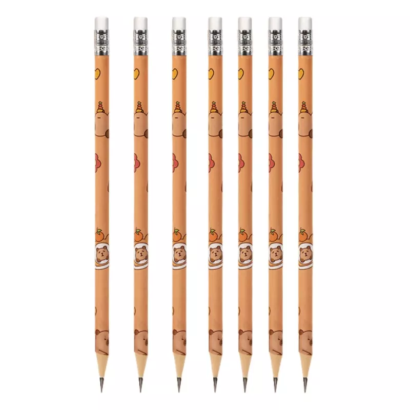 LEAN conjunto com 30 lápis de grafite HB e borracha capivara num tubo