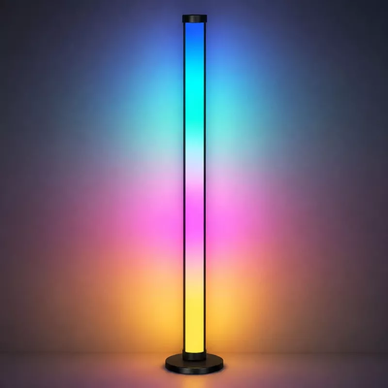 Candeeiros de chão inteligentes LEAN Luzes LED RGB coloridas Controlo remoto App 125cm 2 unid.
