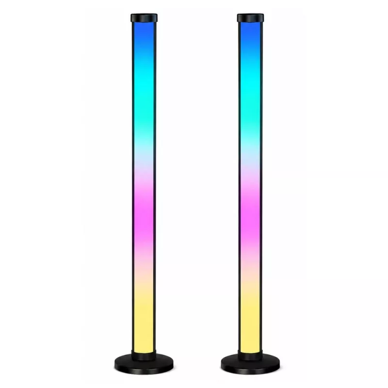 Candeeiros de chão inteligentes LEAN Luzes LED RGB coloridas Controlo remoto App 125cm 2 unid.