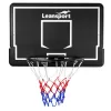 LEAN SPORT 30566 cesto de basquetebol e tabela - tabela de policarbonato 90cm, montagem na parede, preto/vermelho