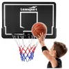 LEAN SPORT 30566 cesto de basquetebol e tabela - tabela de policarbonato 90cm, montagem na parede, preto/vermelho